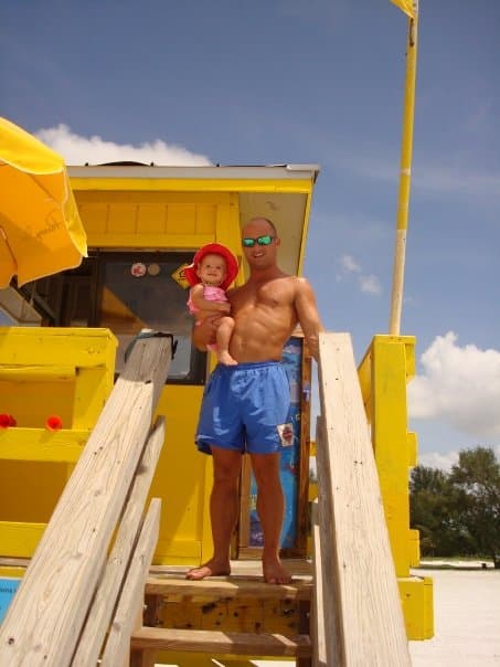 Cy on Sarasota beach lifeguard duty